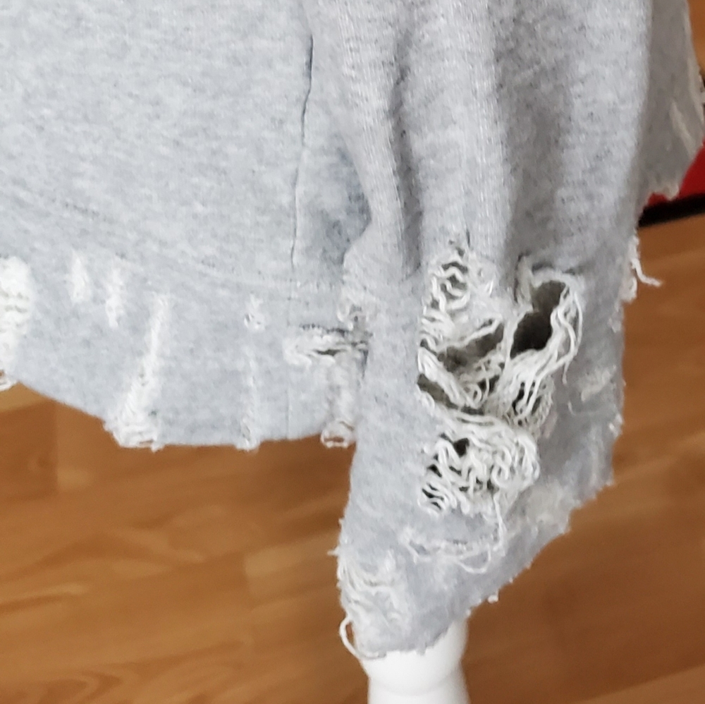 MOTHER Grey Distressed Sweatshirt - Picture 7 of 16